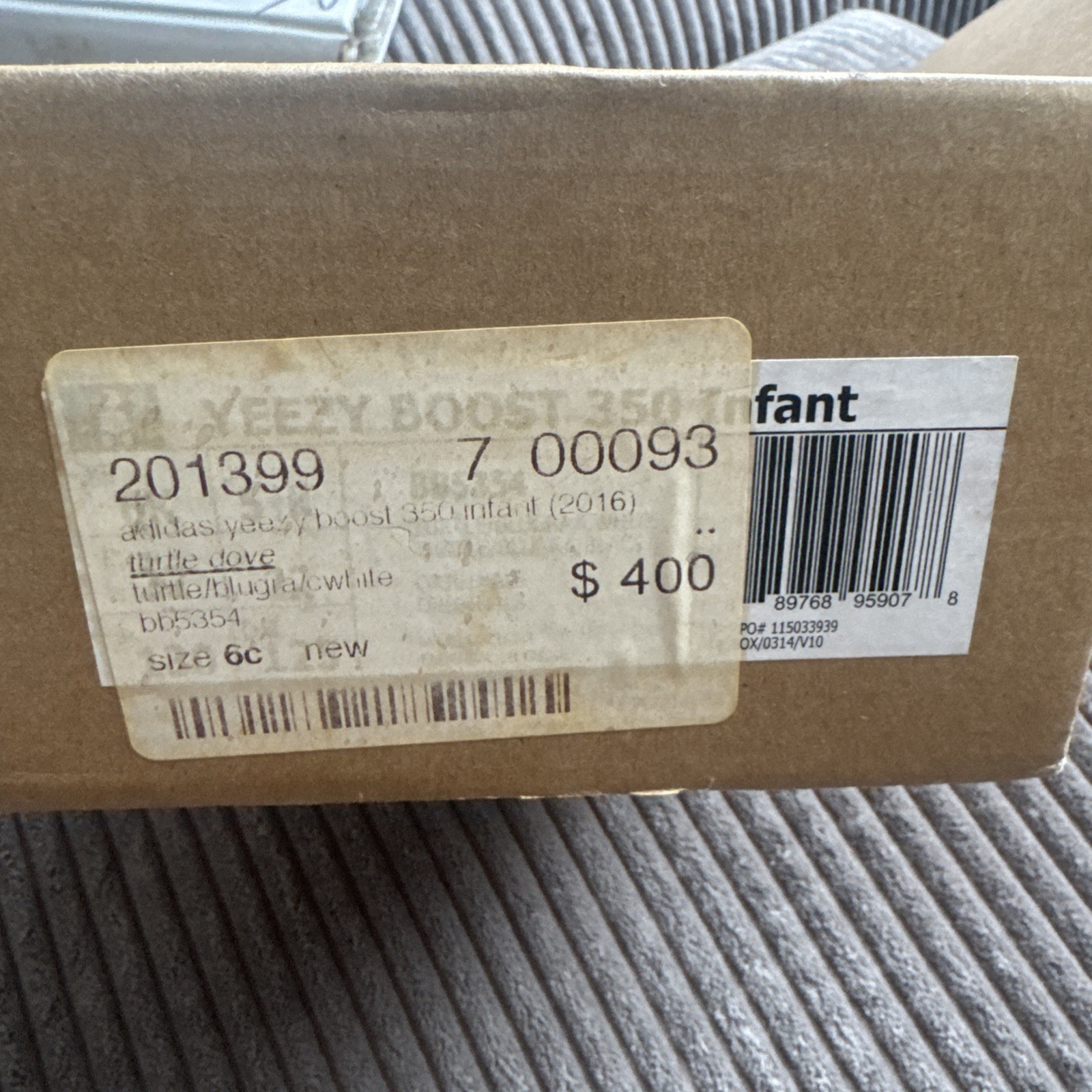 Adidas Yeezy Boost 350 Infant Turtle Dove BB5354 BABY V1 A size 6C 2016 thumbnail 3