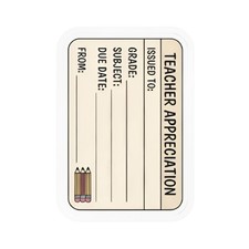 Teacher Appreciation Library Card Sticker kiss-cut vinyl decal