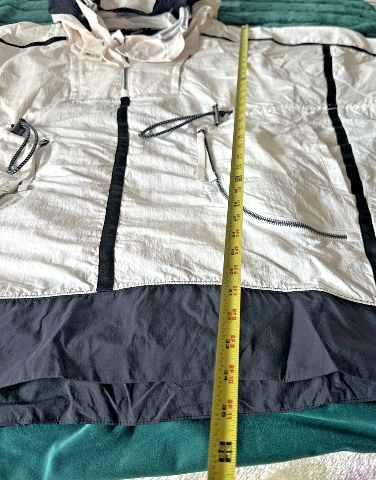 Free People Movement  Size M/L Peace Out Backpack Parachute Jacket Ivory Combo image 8
