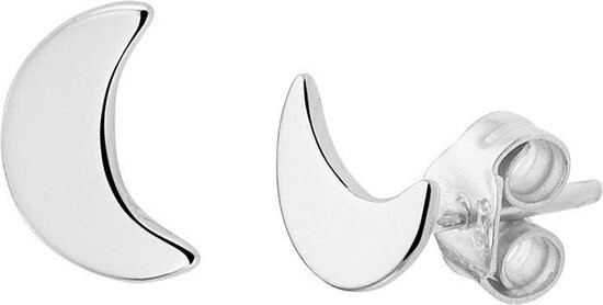 Pendientes de luna de plata 925 para mujer pulidos brillantes delicadamente...