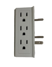 6-Outlet Extender, Side Access Wall Tap, 3-Prong, Multiple Plug, Vertical Power