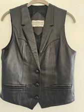 VTG Continental Leather Fashions Women's Leather Vest Black BUTTER SOFT sz 10