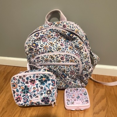 Vera Bradley Floral FULL SIZE Backpack Lunch Bag 
