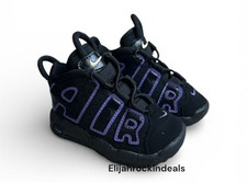 NEW TODDLER NIKE AIR MORE UPTEMPO BLACK ACTION GRAPE SHOES RARE SIZE 4C