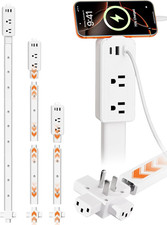 Electrical Outlet Extender with 2 USB Ports and 2 AC Outlets, 6"-34" Reach