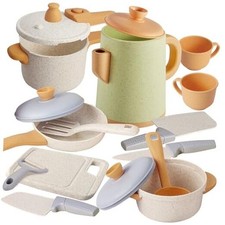 Play Kitchen Pots and Pans Set for Kids, Pretend Role Play Cooking Toys Gifts