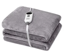 Veohaut 50' x 60' Electric Blanket Heated Throw with Double-Layer Flannel & Push