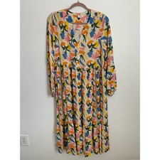 Fresha Spring Abstract MIDI Flowy Oversized Dress size small