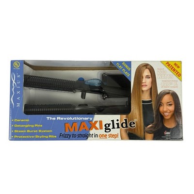 NEW Maxius MaxiGlide MX-597 Flat Iron 2'' Ceramic Plates Steam Burst