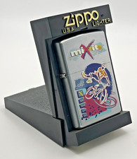 Genuine Brand New 2000 ZIPPO Lighter "MIX IT !"  BMX Biking Tricks Satin Chrome