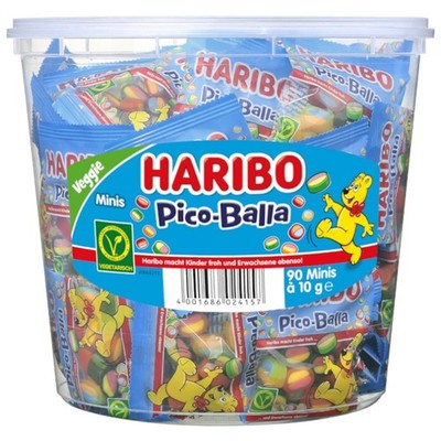Haribo Pico-Balla Minis 900 g Fruchtgummi 90 Minibeutel je 10 g Vegan