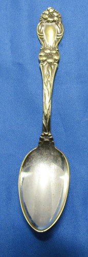 Demitasse Löffel versilbert mit Goldüberfang Blumenmuster