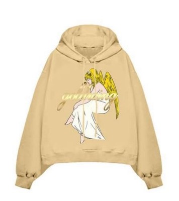 Billie Eilish Goldwing Hoodie M Tan Angel Graphic Organic Cotton USA Made 2021