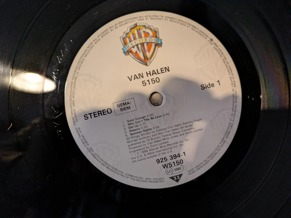 VAN HALEN - ‘5150’ (1986) Warner Records Vinyl LP W 5150 925 394-1 VG / VG - Image 3 of 4
