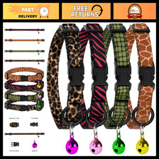 4PCS Adjustable Breakaway Cat Collars with Bell - Soft Nylon Safety Kitten Colla