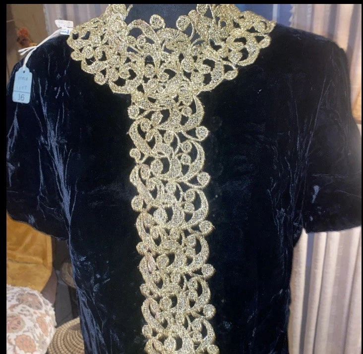 Vestido Boulevard Terciopelo Vintage Años 60 Talla 14 Nuevo Con Etiquetas Foto 2 de 4