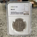 1935-D 50C Walking Liberty Half Dollar NGC MS63