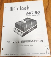 McIntosh MC50 Amplifier Service Information - Original