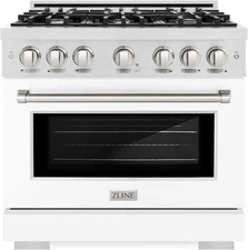 ZLINE 36 in. 5.2 cu. ft. Select Dual Fuel Range with 6 Burner Gas Cooktop