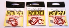 3 Packs Daiichi D85Z Circle Wide RED Steelhead Salmon Fishing Hook Size 3/0 S176
