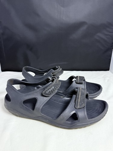 Crocs Swiftwater Sandals Mens 13 Black Comfort Walking Hiking Water River Beach - Picture 2 of 10