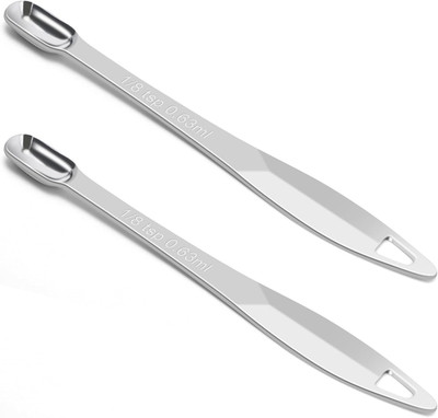 2 Pcs 1/8 Teaspoon (0.63 Ml | 1/8 Tsp | 0.63 Cc | 1/64 Oz) Stainless Steel Singl