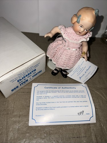 Artist Jeannie DiMauro Bisque "Elizabeth" Reproduction German Heubach Doll 8" - Picture 4 of 24