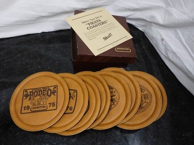 Vintage Set of Fiesta Coasters Commemorating the NFR 1975 - 1982 - Original Box