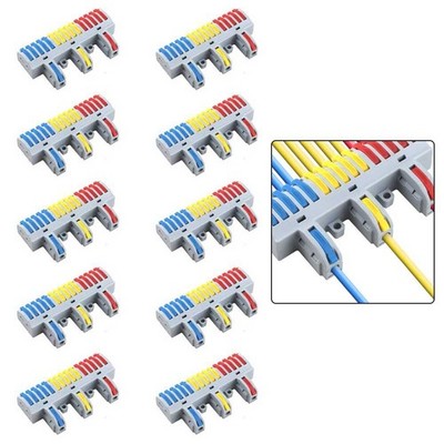 3-in-15-out Terminal Griffe 3 Eingänge bis 15 Ausgänge Quick Push-in Verkabelu