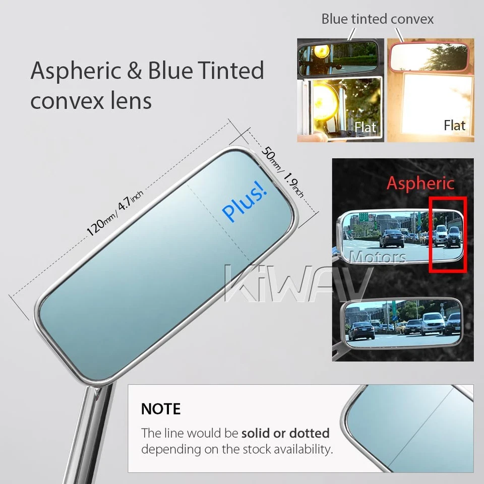 VAWiK CLASSIC+ Espejos Cromados Adaptadores Negros Montaje Carenado Para SUZUKI Sportsbike Foto 4 de 4