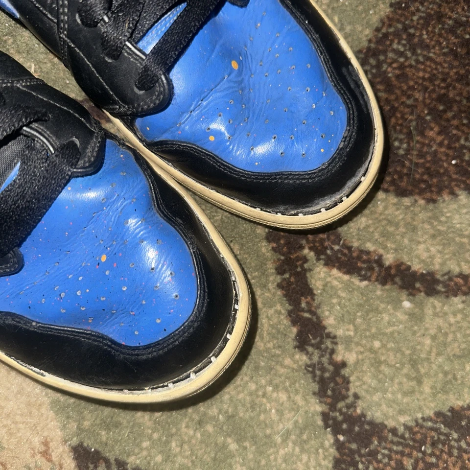 Nike Air Jordan 1 Mid Royal Paint Splatter 2018 Size 10 554724-048 Sneakers - Image 2 of 4