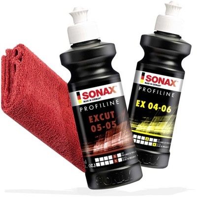 SONAX Politur EX 04/06 EX 05/04 250ml Poliermaschinen Zubehör Set Mikrofasertuch