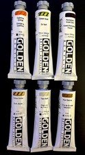 Golden Heavy-body Acrylic Paint - Lot of 6 2 oz Tubes - NEW - FAST Shipping 
