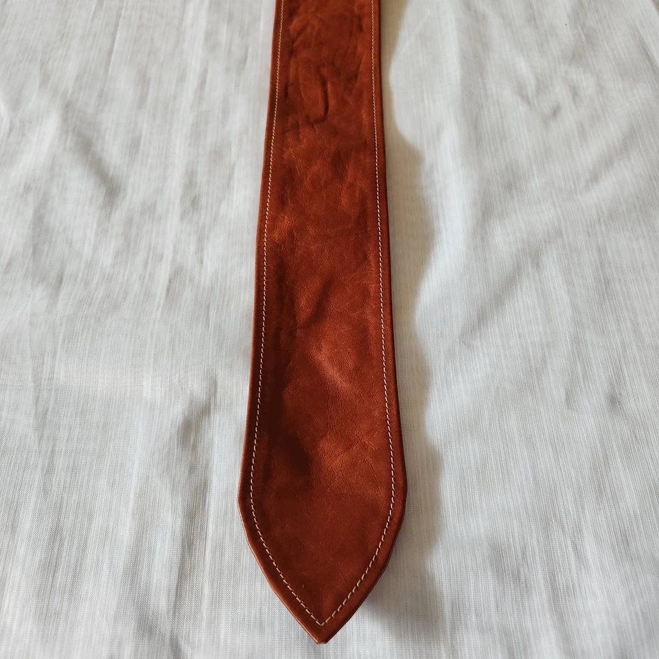 Cinturón de mujer naranja quemado de cuero envolvente ancho cintura alta corbata kimono Foto 3 de 4