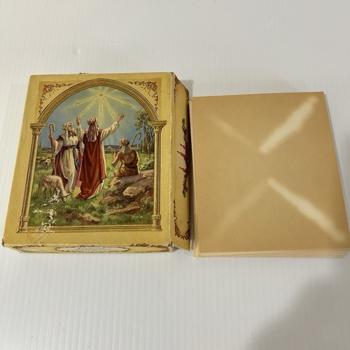 Vtg Wallace Brown Christmas Cards Scripture Text Cutouts Foil Unused - Lot of 21 - Picture 22 of 23