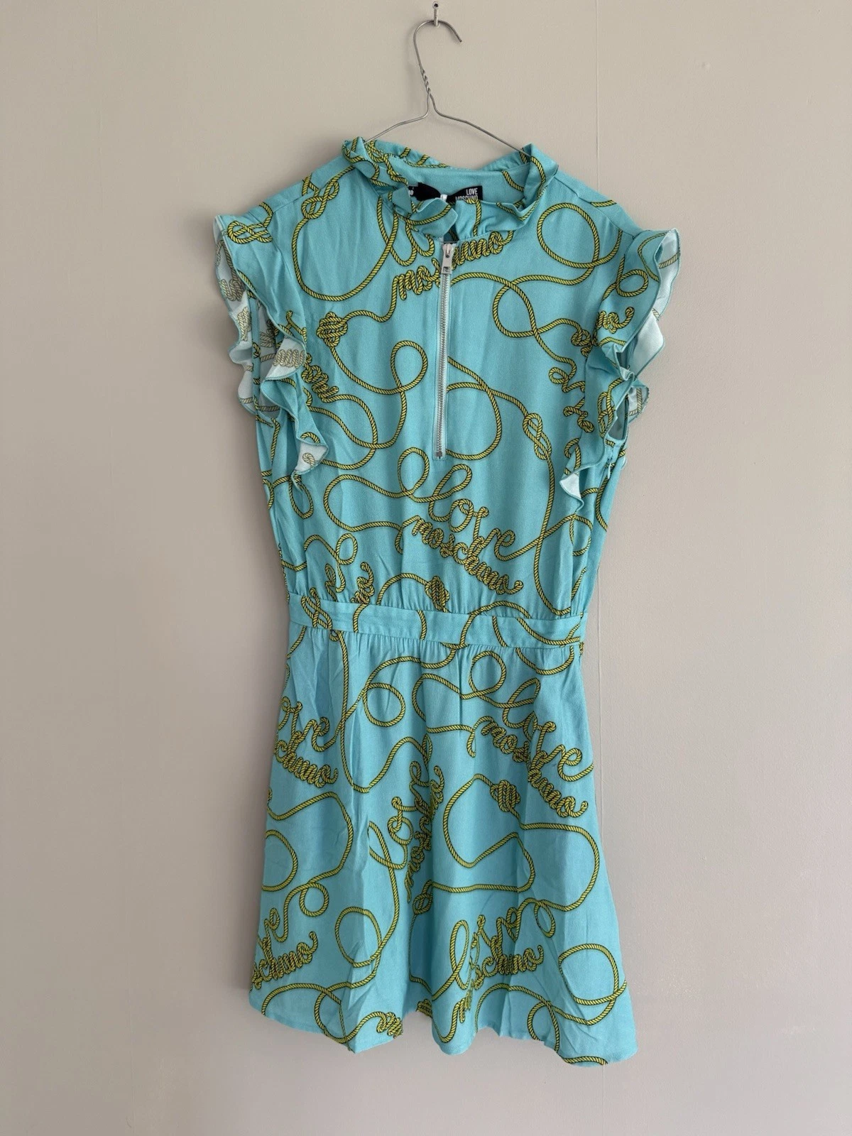 Abito corto LOVE MOSCHINO con stampa Love Moschino azzurro nuovo