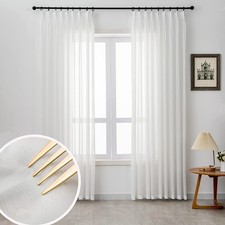 Pinch Pleated Curtains for Living Room Bedroom 96 inches Long 1 Panel Pinch P...