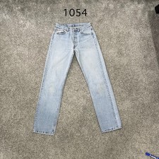 Vintage 90 USA Levi 501 Jeans Actual 28x30 Light Wash Blue Distressed