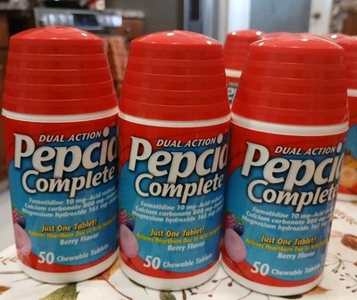 Pepcid Complete Acid Reducer + Antacid Chews, Berry, 50 x3=150 Exp 2028