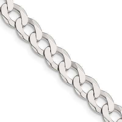 Flache Panzerkette Halskette Sterlingsilber 6,8 mm
