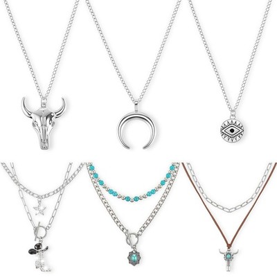 Sureio 3 Pcs Women Western Jewelry Cowgirl Boho multi size, multicolor 
