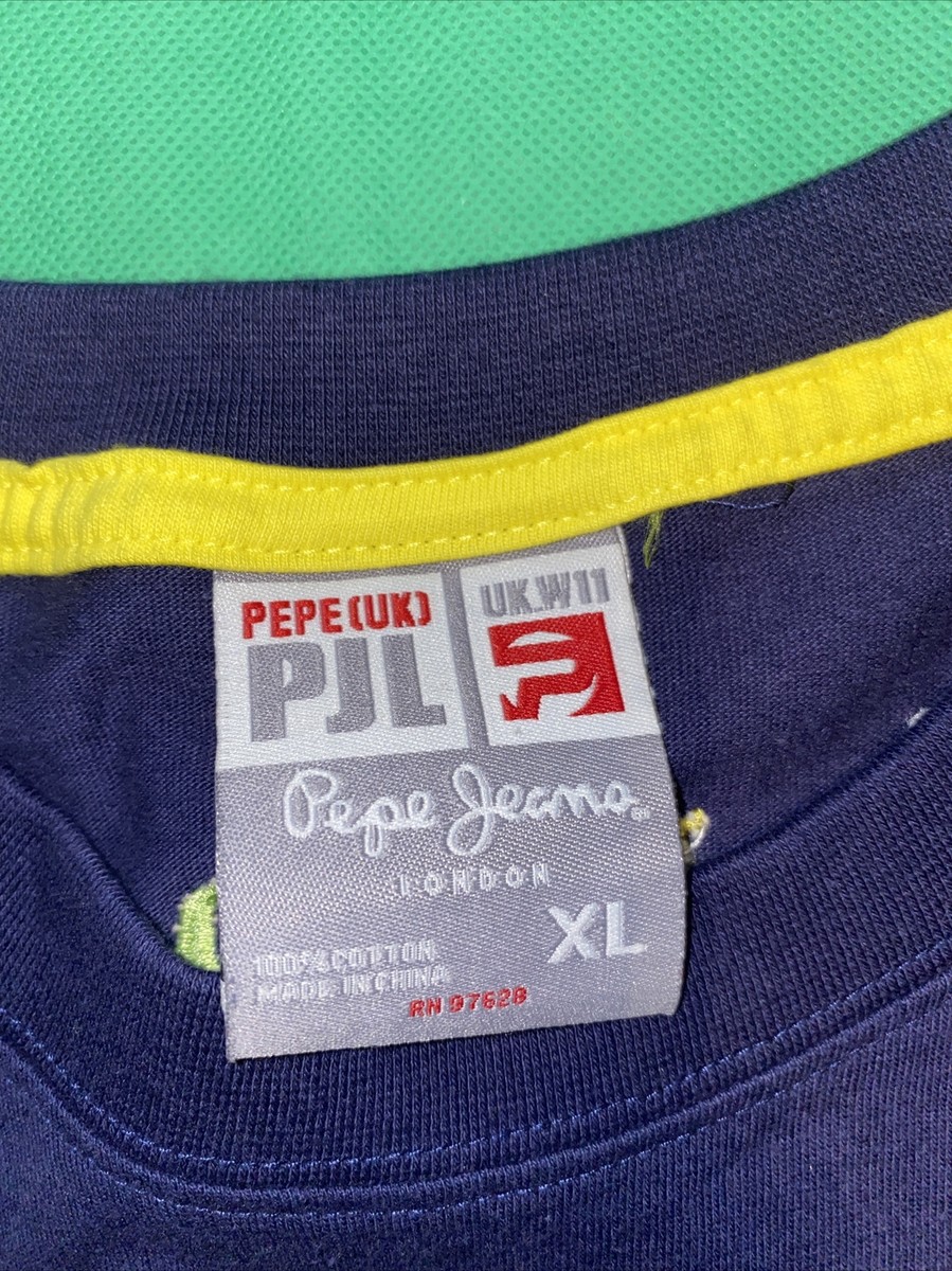 Vintage Pepe UK PJL Jeans London Embroidered Skull Paint Graphic