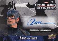2016 Upper Deck Captain America Civil War Autograph SA-CE Chris Evans