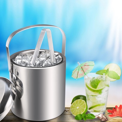 Eisbehälter Eiseimer Eiswürfelkühler Eisbox Eiskübel isoliert doppelwandig 1,2 L - Imagen 3 de 10