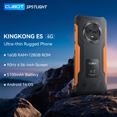 CUBOT KINGKONG ES Rugged Smartphone 16GB+128GB Android 14 Handy 4G 2*Sim Face ID