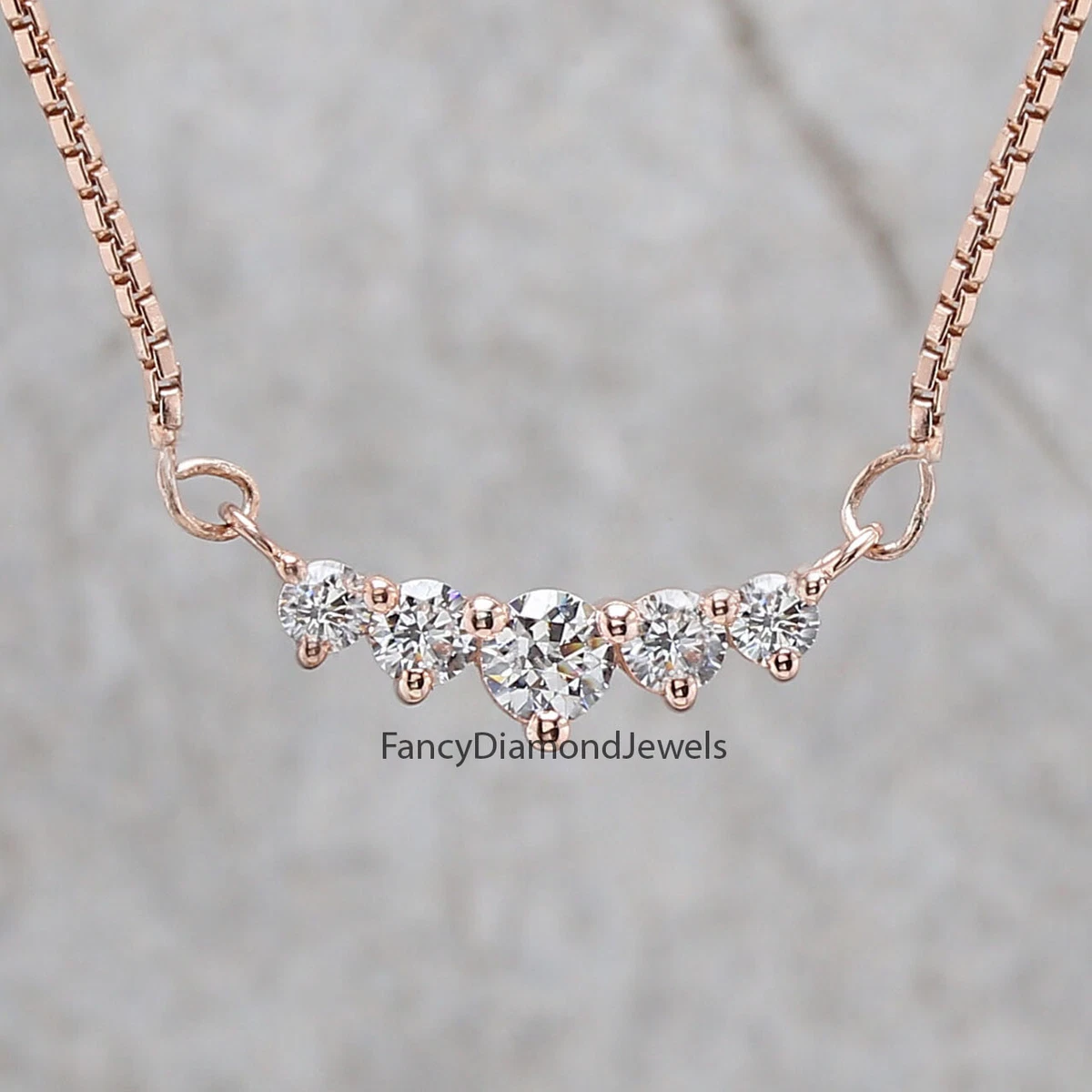 Round White Color Diamond Pendant 14KSolid Rose White Yellow Gold Pendant KD1003