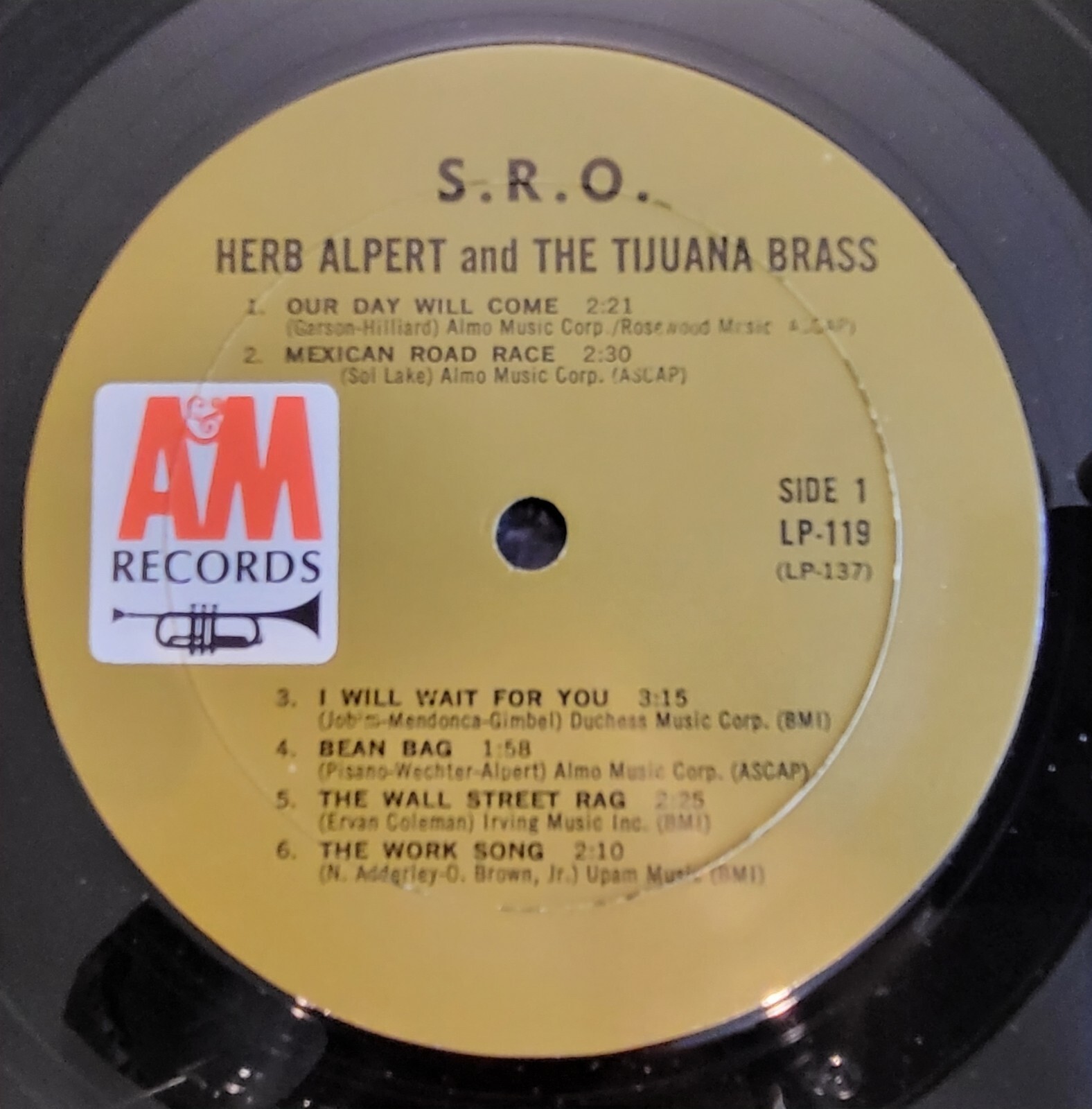 Herb Alpert And The Tijuana Brass SRO LP Vinyl Original 1966 A&M SP