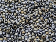 Vintage Glass Seed Beads TOHO Japan Matte Metallic Gray Iris AB 8/0 13gm C33-7