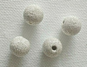 24 Amazing Stardust Satin Finish Sterling Silver Beads 6.5 MM Beads 2 mm Hole