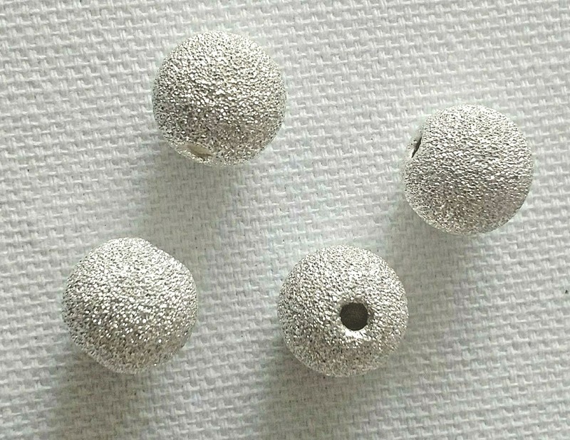 24 Amazing Stardust Satin Finish Sterling Silver Beads 6.5 MM Beads 2 mm Hole